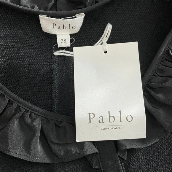 Pablo‎ Gerard Darel Black Ruffle Long Sleeve Dress - Picture 10 of 11